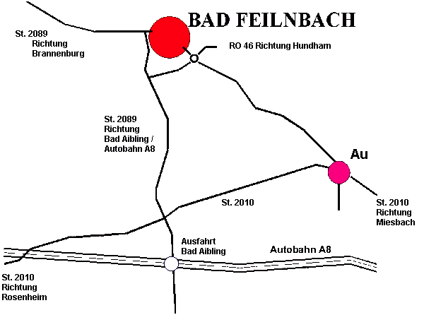 Skizze Anfahrt nach Bad Feilnbach